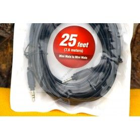 Câble audio Pearstone MMSA-125B - Minijack 3.5mm TRS - 7.6m - Microphone rallonge enceinte - Mâle-Mâle - Pearstone MMSA-125B