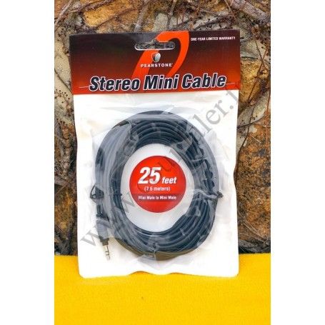 Audio Cable Pearstone MMSA-125B - Minijack 3.5mm TRS - 25ft - Microphone extension male-male - Pearstone MMSA-125B