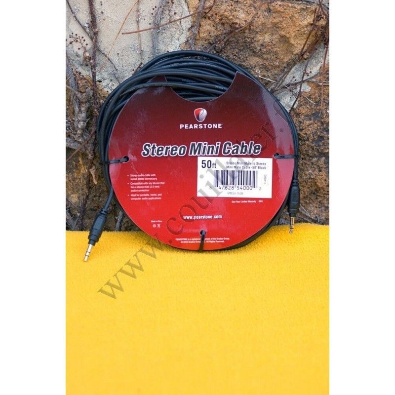Câble audio Pearstone MMSA-150B - Minijack 3.5mm TRS - 15m - Microphone rallonge enceinte - Mâle-Mâle - Pearstone MMSA-150B Câble audio Pearstone MMSA-150B - Minijack 3.5mm TRS - 15m - Microphone rallonge enceinte - Mâle-Mâle - Pearstone MMSA-150B