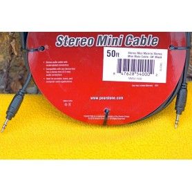 Câble audio Pearstone MMSA-150B - Minijack 3.5mm TRS - 15m - Microphone rallonge enceinte - Mâle-Mâle - Pearstone MMSA-150B