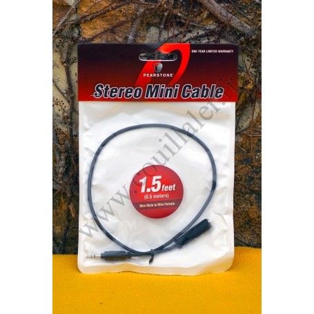 Audio Cable Pearstone MMSB-101.5B - Minijack 3.5mm TRS - 1.5ft - Microphone extension male-female - Pearstone MMSB-101.5B