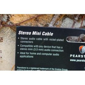 Audio Cable Pearstone MMSB-101.5B - Minijack 3.5mm TRS - 1.5ft - Microphone extension male-female - Pearstone MMSB-101.5B