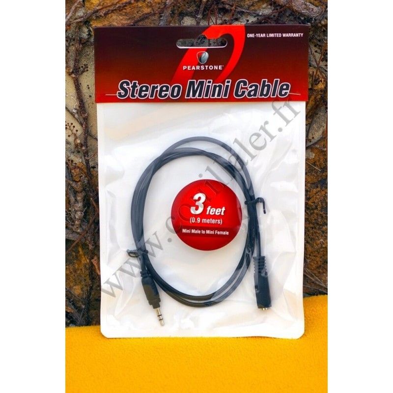 Audio Cable Pearstone MMSB-103B - Minijack 3.5mm TRS - 3ft - Microphone extension male-female - Pearstone MMSB-103B Audio Cable Pearstone MMSB-103B - Minijack 3.5mm TRS - 3ft - Microphone extension male-female - Pearstone MMSB-103B
