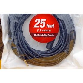 Câble audio Pearstone MMSB-125B - Minijack 3.5mm TRS - 7.6m - Microphone rallonge enceinte - Mâle-Femelle - Pearstone MMSB-125B