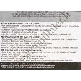 HDMI Cable Sony DLC-HEU15 - Micro-HDMI Ethernet 3D 1080P Adaptor - Sony DLC-HEU15