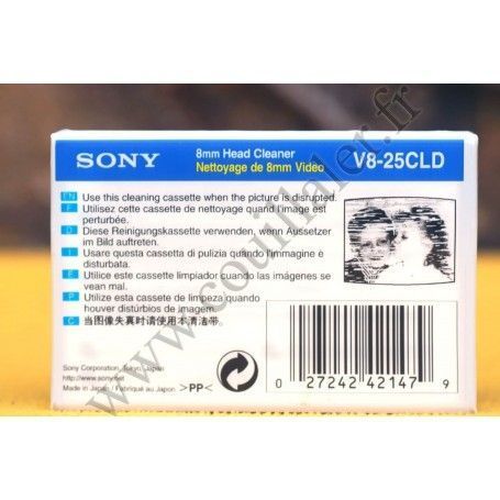 Cassette de nettoyage Hi8 Sony V8-25CLD - 8mm - Caméscope Digital8