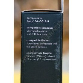 Vello OCS-S3 Off-Camera TTL Flash Cord for Sony/Minolta accessory shoes (3` - 1m) - Vello OCS-S3