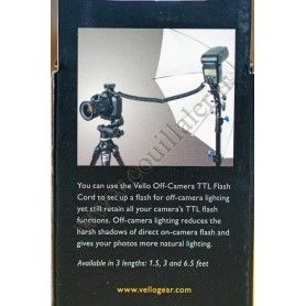 Vello OCS-S6 Off-Camera TTL Flash Cord for Sony/Minolta accessory shoes (6` - 2m) - Vello OCS-S6