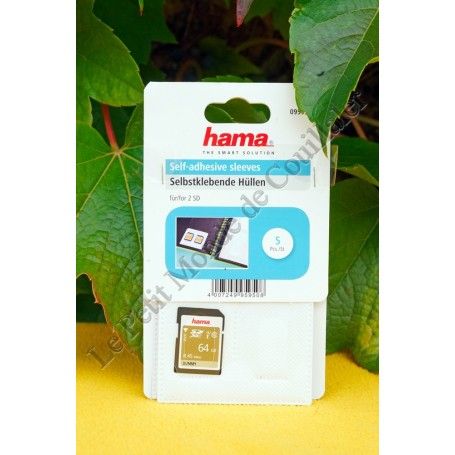 Pochette autocollante Hama 95950 - Rangement pour deux cartes-mémoires adhésif - Hama 95950