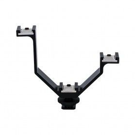 Triple Support V-Bracket JJC VB-125 - Camera Flash, Camcorder Microphone, Wireless kit - JJC VB-125