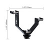 Support V-Bracket triple JJC VB-125 - Flash, Microphone, kit sans-fil - JJC VB-125