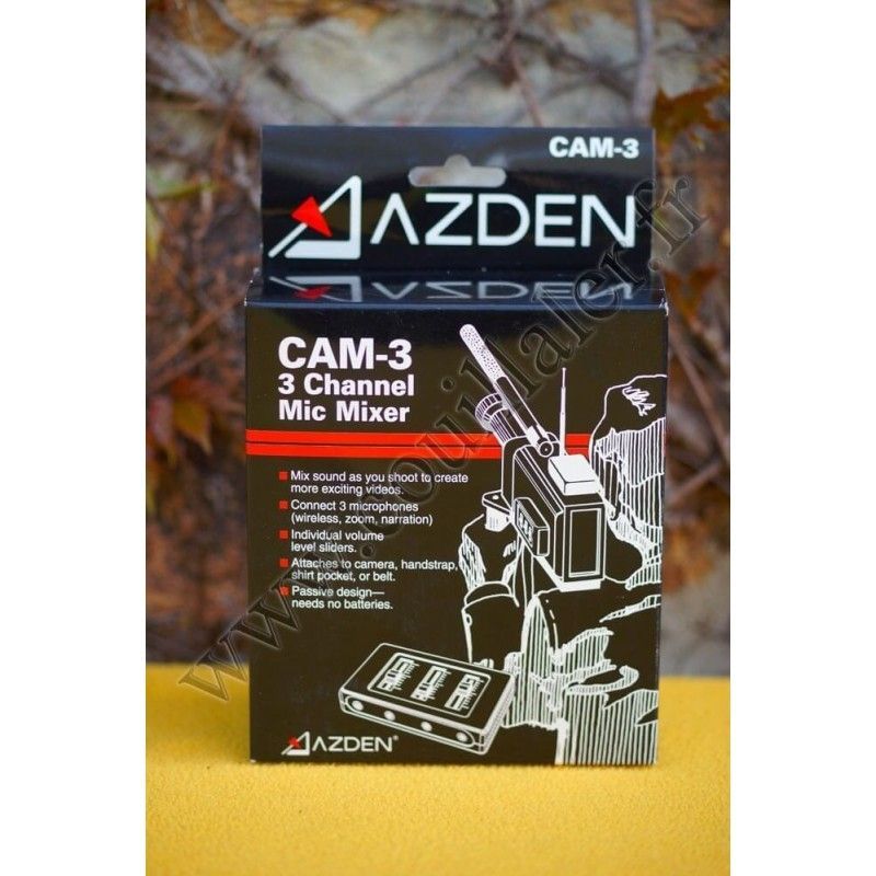 Audio Mixer Azden CAM-3 - Camcorder and camera Microphone interfaces - Azden CAM-3 Audio Mixer Azden CAM-3 - Camcorder and camera Microphone interfaces - Azden CAM-3