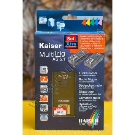 Kit de déclenchement sans-fil pour flash Kaiser MultiTrig AS 5.1 Set Xtra - Emetteur Récepteur - Kaiser MultiTrig AS 5.1 Set ...