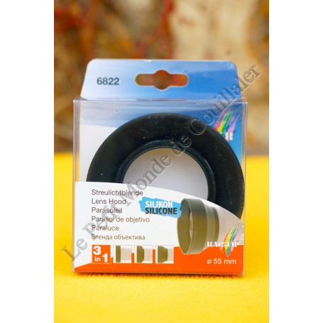 Lens hood 3-in-1 Kaiser 6822 - 55mm - Flexible and Retractable - Wide-Angle or Telephoto - Kaiser 6822
