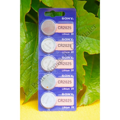 Coin Cell Battery Sony CR2025 3V - 5 batteries Lithium CR2025A - Sony CR2025